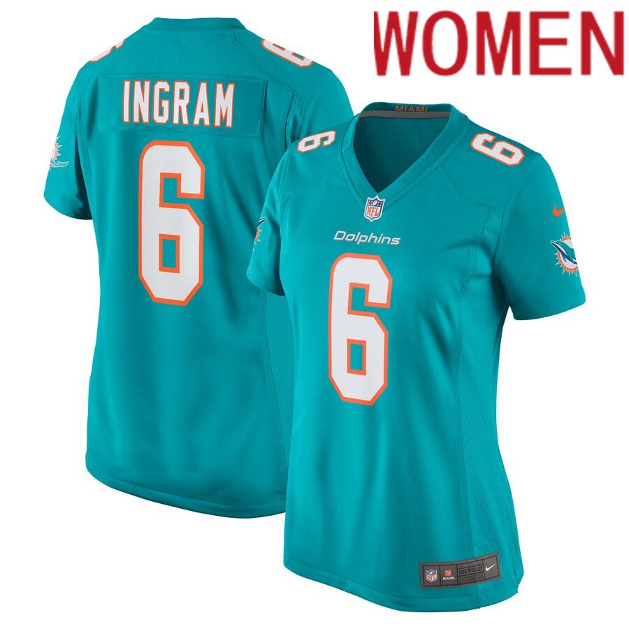 Women Miami Dolphins #6 Melvin Ingram Nike Aqua Home Game Player NFL Jersey